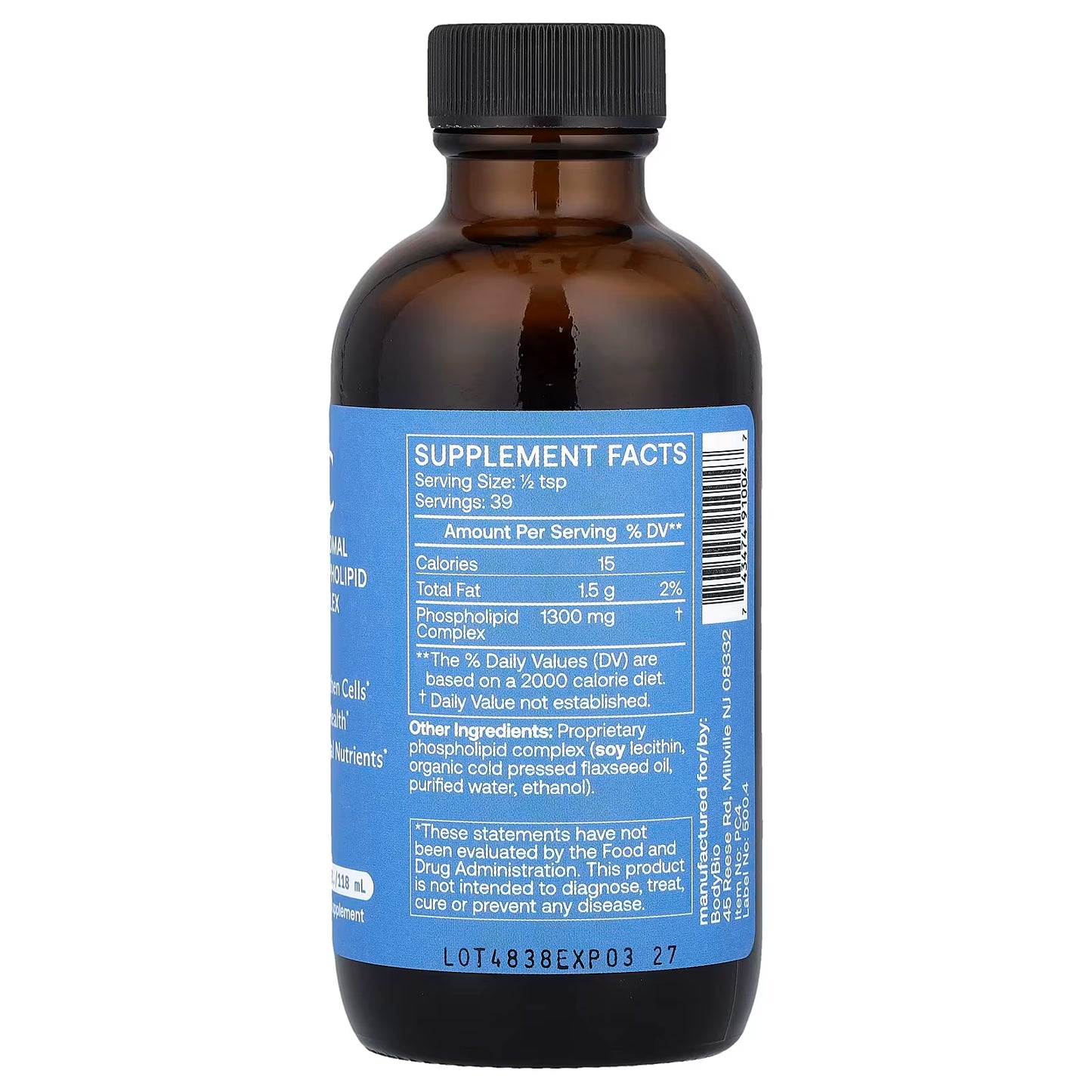 BodyBio PC (Phosphatidylcholine) Liquid