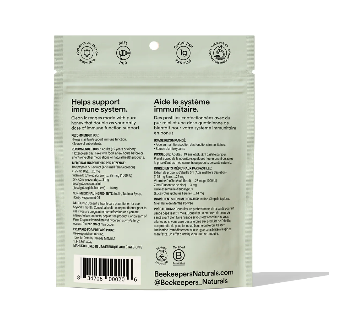 PEPPERMINT EUCALYPTUS PROPOLIS LOZENGES