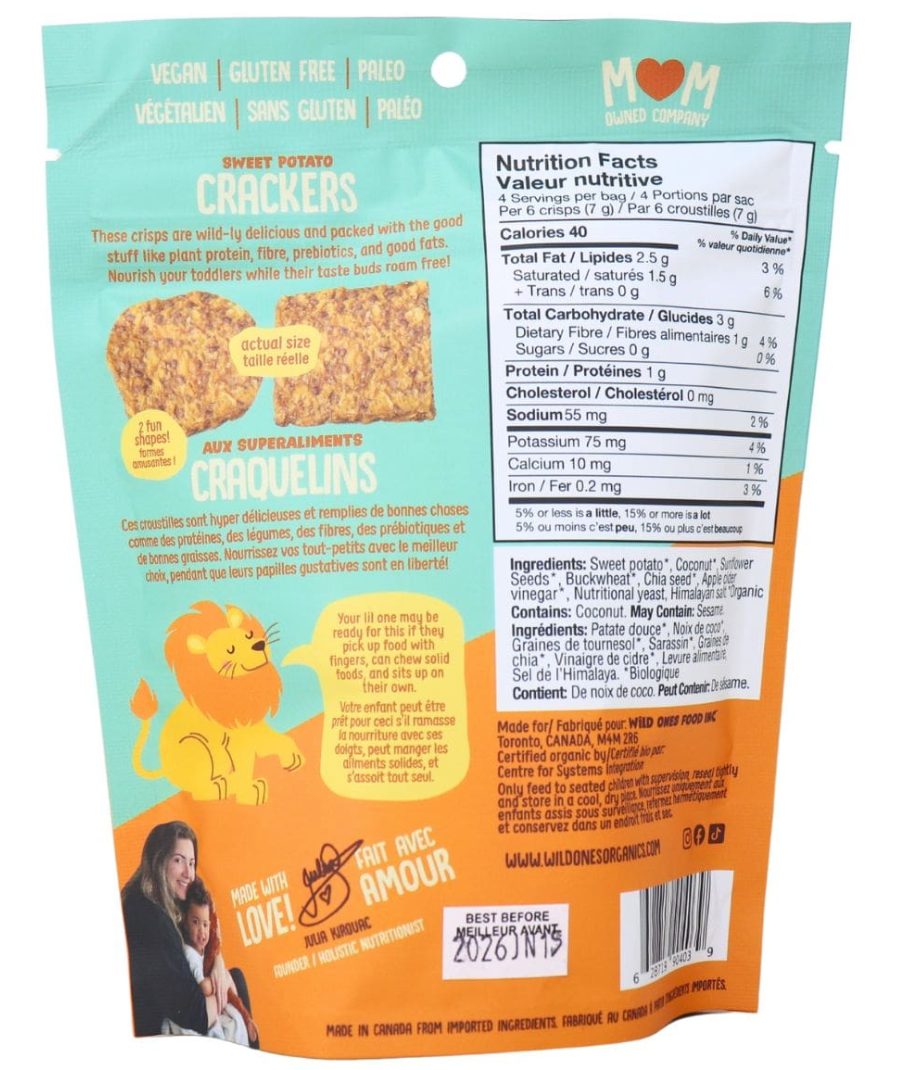 WILD ONES A lil Cheezy Crackers 28g bag (12+ month/mois)