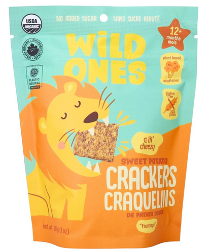 WILD ONES A lil Cheezy Crackers 28g bag (12+ month/mois)