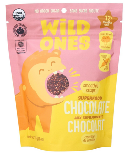 WILD ONES Chocolate Smoothie Crisps 28g bag (24+ months/mois)