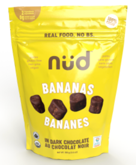 NUD FUD Chocolate Covered Bananas 100g