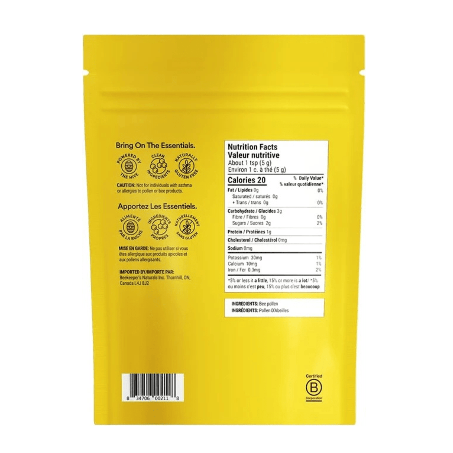 Beekeeper's Naturals Bee Pollen 150g - Beekeeper's Naturals