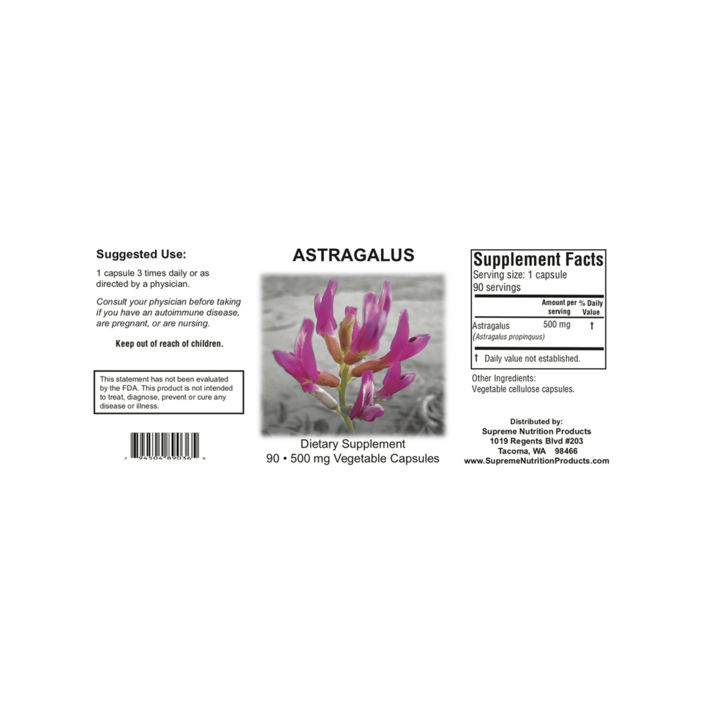 Supreme Nutrition Astragalus Supreme - Supreme Nutrition
