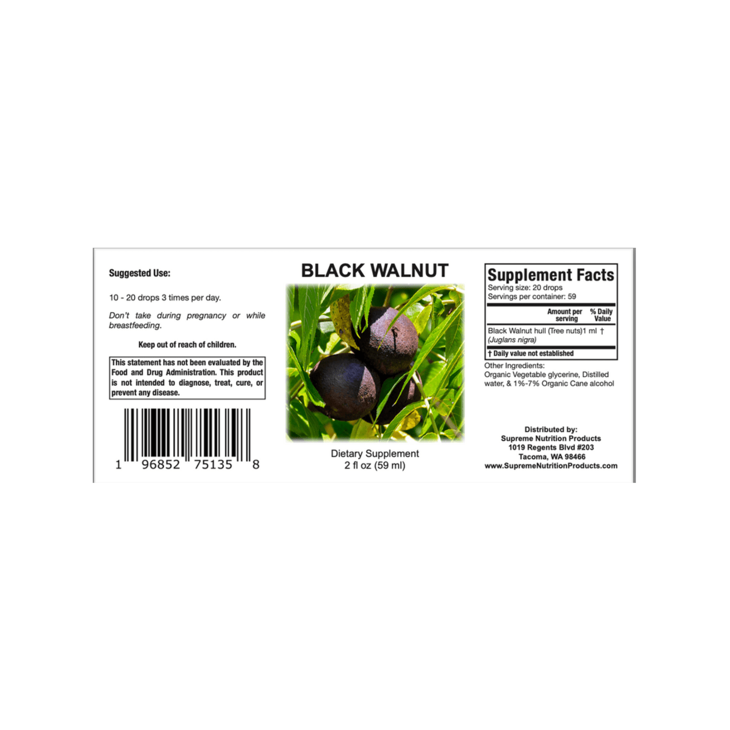 Supreme Nutrition Black Walnut Tincture - Supreme Nutrition