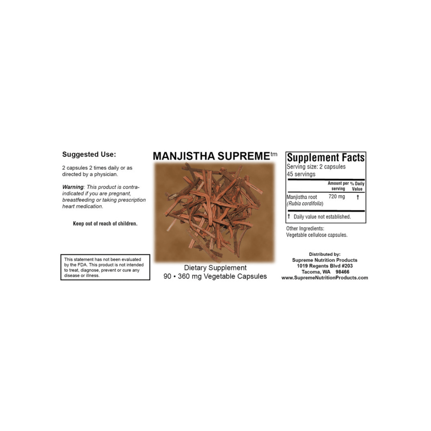 Supreme Nutrition Manjistha Supreme - Supreme Nutrition