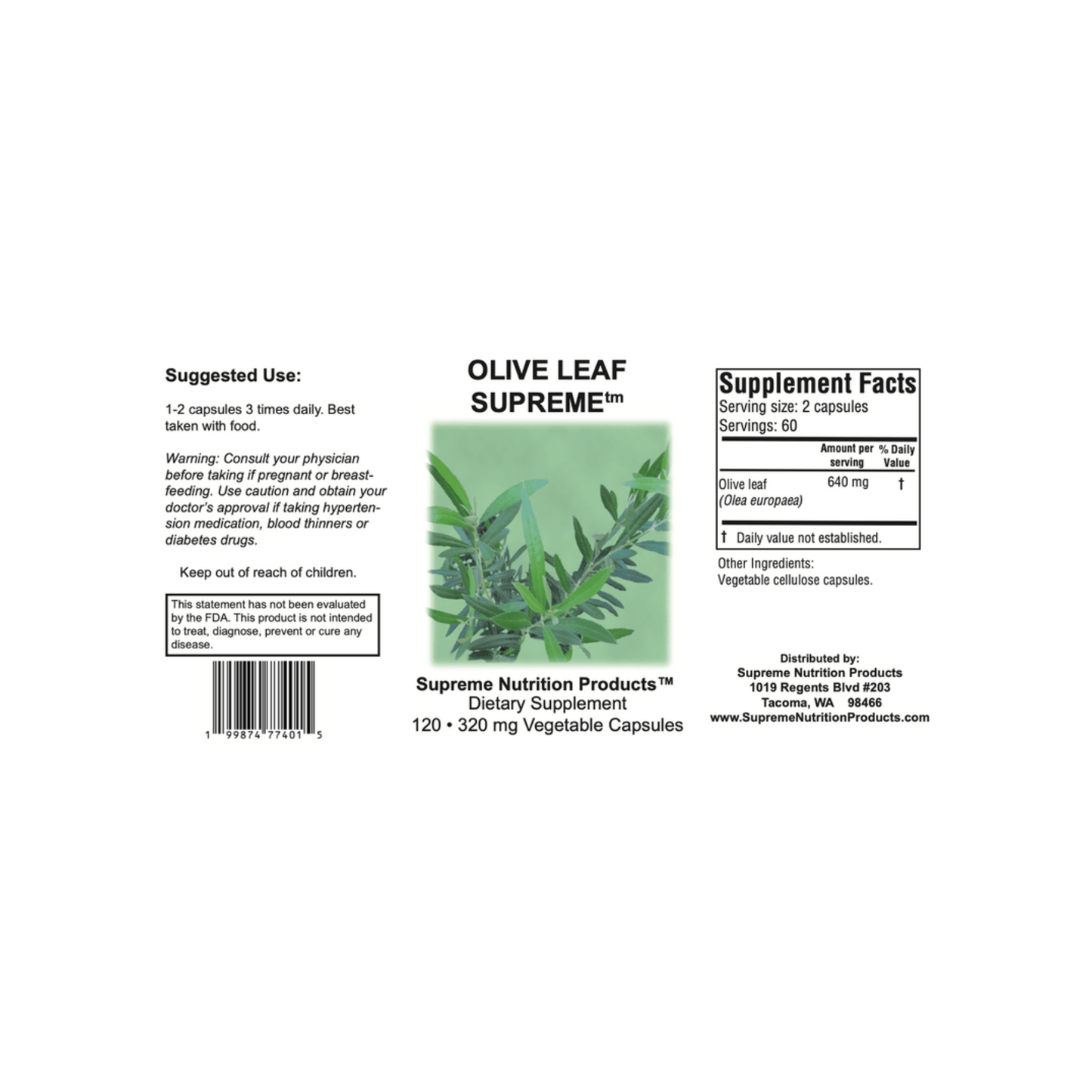 Supreme Nutrition Olive Leaf Supreme - Supreme Nutrition