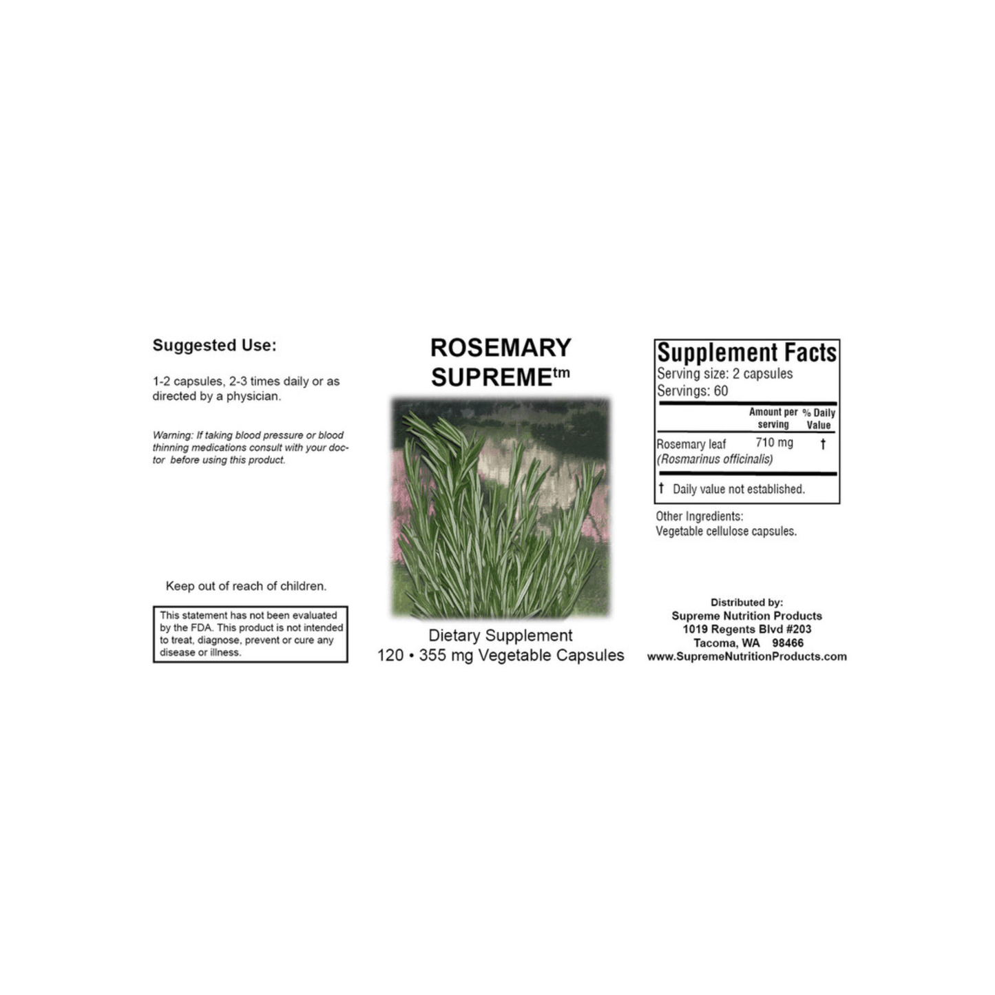 Supreme Nutrition Rosemary Supreme - Supreme Nutrition