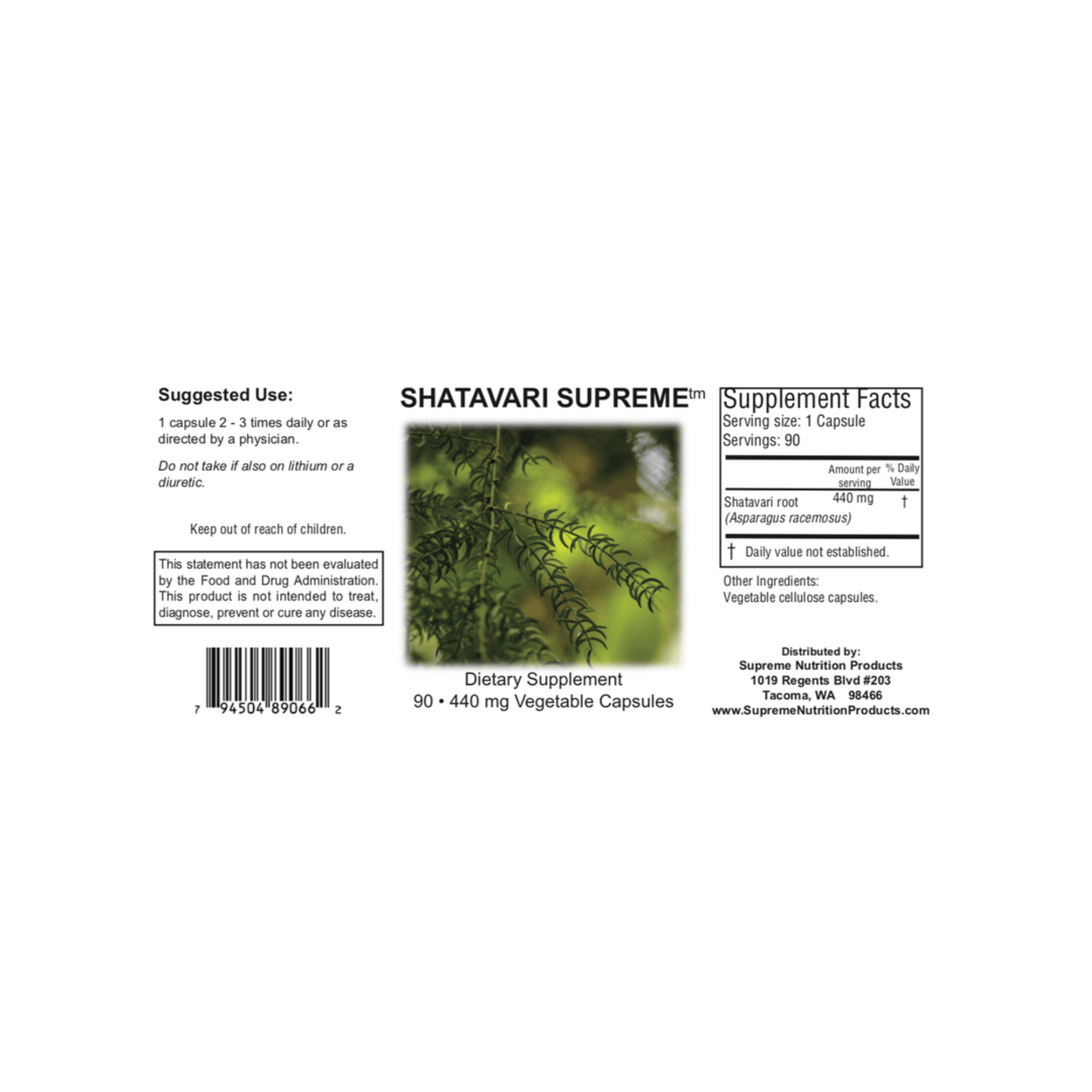 Supreme Nutrition Shatavari Supreme - Supreme Nutrition