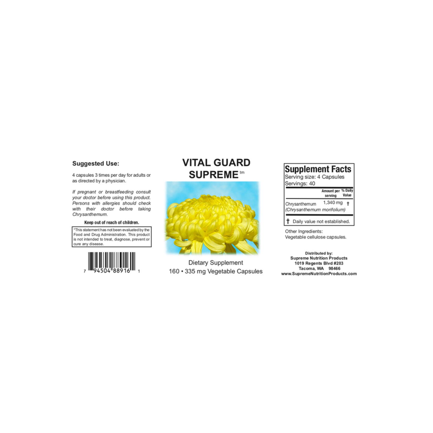 Supreme Nutrition Vital Guard Supreme - Supreme Nutrition